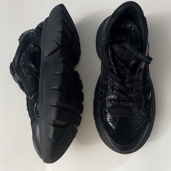 Maje Leather Suede Chunky Women's Sneakers Statement Casual School - Picture 4 of 12